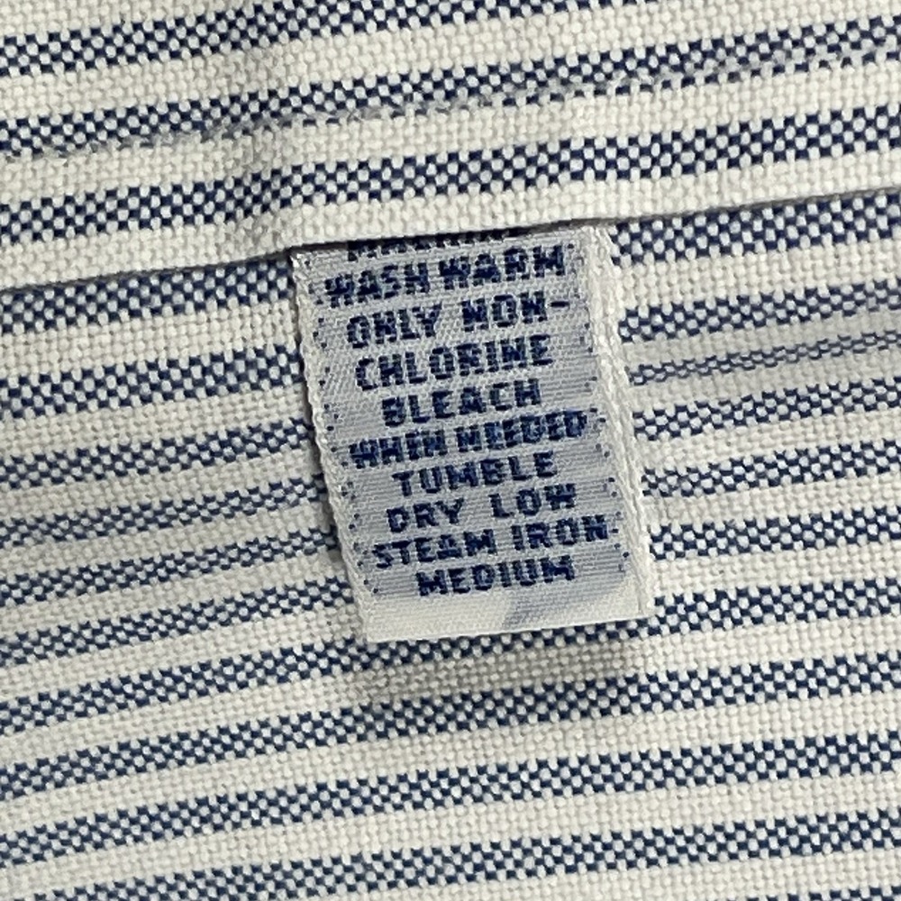 Vtg Polo Ralph Lauren Yarmouth cotton Oxford LS Shirt Men's 17.5-35 Blue Striped - Picture 6 of 10